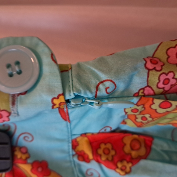 ModCloth NWT Marisol Orange and Blue Pleated A-Line Midi Skirt w/pockets sz 8 - Picture 6 of 9